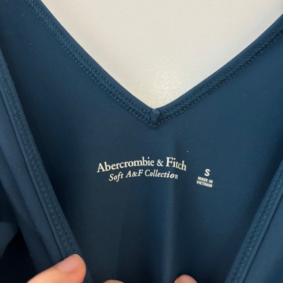 Abercrombie Fitch Soft A&F Collection V Neck Bodysuit Teal Blue - Picture 4 of 8